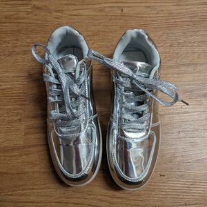 Women's Silver Metallic Sneakers/Trainers Size 9